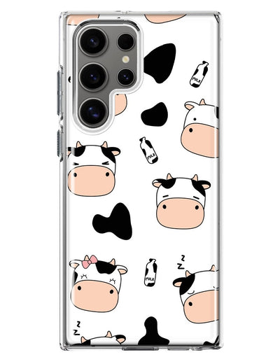 Mundaze - Case for Samsung Galaxy S23 Ultra Slim Shockproof Hard Shell Soft TPU Heavy Duty Protective Phone Cover - Sleepy Cows and Milk