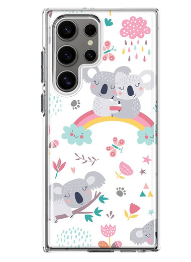 Mundaze - Case for Samsung Galaxy S23 Ultra Slim Shockproof Hard Shell Soft TPU Heavy Duty Protective Phone Cover - Cute Rainbow Koalas Flowers Butterflies