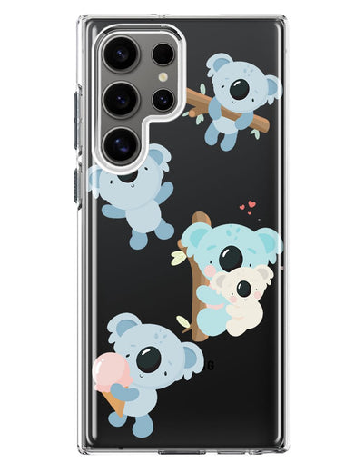 Mundaze - Case for Samsung Galaxy S24 Ultra Slim Shockproof Hard Shell Soft TPU Heavy Duty Protective Phone Cover - Cute Blue Koala Friends Icecream