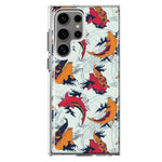 Mundaze - Case for Samsung Galaxy S22 Ultra Slim Shockproof Hard Shell Soft TPU Heavy Duty Protective Phone Cover - Red Orange Koi Fish Wallpaper