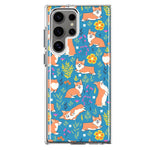 Mundaze - Case for Samsung Galaxy S22 Ultra Slim Shockproof Hard Shell Soft TPU Heavy Duty Protective Phone Cover - Cute Corgis and Flowers