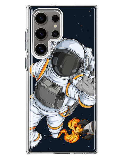 Mundaze - Case for Samsung Galaxy S23 Ultra Slim Shockproof Hard Shell Soft TPU Heavy Duty Protective Phone Cover - Rocket Space Astronaut