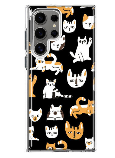 Mundaze - Case for Samsung Galaxy S23 Ultra Slim Shockproof Hard Shell Soft TPU Heavy Duty Protective Phone Cover - Cute Happy Cat Friends