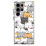 Mundaze - Case for Samsung Galaxy S22 Ultra Slim Shockproof Hard Shell Soft TPU Heavy Duty Protective Phone Cover - Cat Friends Hello