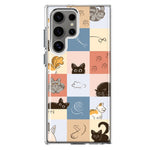 Mundaze - Case for Samsung Galaxy S22 Ultra Slim Shockproof Hard Shell Soft TPU Heavy Duty Protective Phone Cover - Cute Cat Tiles