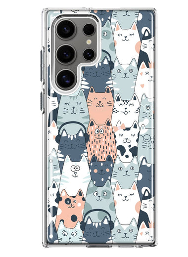 Mundaze - Case for Samsung Galaxy S23 Ultra Slim Shockproof Hard Shell Soft TPU Heavy Duty Protective Phone Cover - Cute Funny Cat Friends