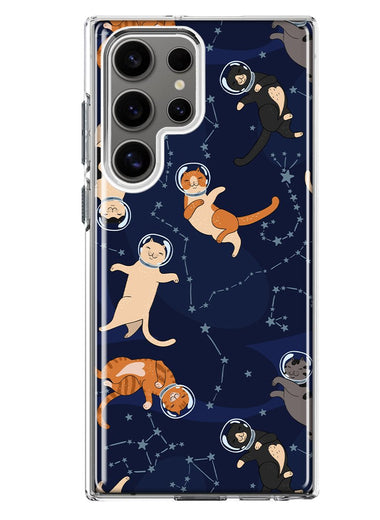 Mundaze - Case for Samsung Galaxy S23 Ultra Slim Shockproof Hard Shell Soft TPU Heavy Duty Protective Phone Cover - Space Cats