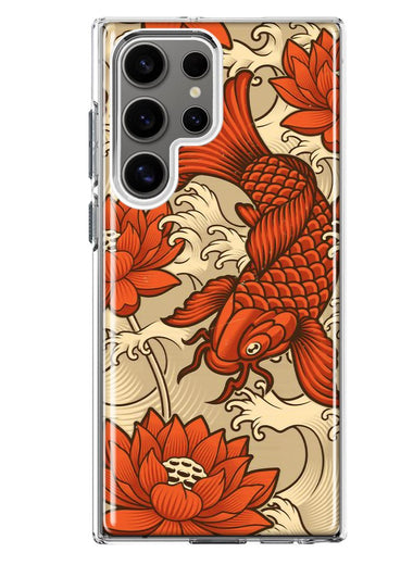 Mundaze - Case for Samsung Galaxy S23 Ultra Slim Shockproof Hard Shell Soft TPU Heavy Duty Protective Phone Cover - Japanese Koi Fish