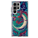 Mundaze - Case for Samsung Galaxy S22 Ultra Slim Shockproof Hard Shell Soft TPU Heavy Duty Protective Phone Cover - Green Dragon Tattoo