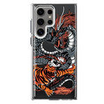 Mundaze - Case for Samsung Galaxy S22 Ultra Slim Shockproof Hard Shell Soft TPU Heavy Duty Protective Phone Cover - Dragon and Tiger