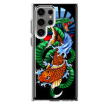 Mundaze - Case for Samsung Galaxy S22 Ultra Slim Shockproof Hard Shell Soft TPU Heavy Duty Protective Phone Cover - Dragon Koi Fish