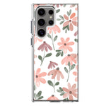 Mundaze - Case for Samsung Galaxy S22 Ultra Slim Shockproof Hard Shell Soft TPU Heavy Duty Protective Phone Cover - Cute Pink Flowers