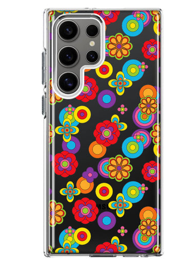 Mundaze - Case for Samsung Galaxy S23 Ultra Slim Shockproof Hard Shell Soft TPU Heavy Duty Protective Phone Cover - Groovy Cute Flowers