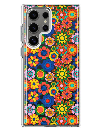 Mundaze - Case for Samsung Galaxy S23 Ultra Slim Shockproof Hard Shell Soft TPU Heavy Duty Protective Phone Cover - Groovy Cute Floral