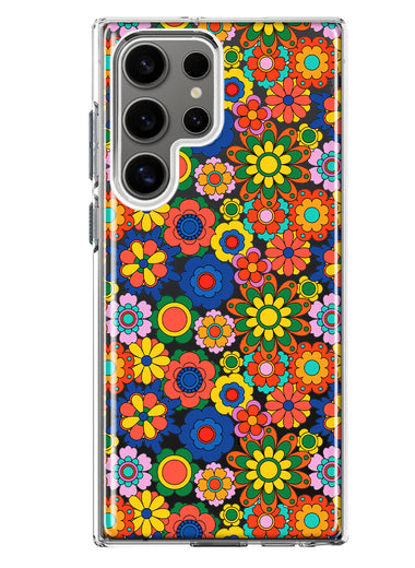 Mundaze - Case for Samsung Galaxy S24 Ultra Slim Shockproof Hard Shell Soft TPU Heavy Duty Protective Phone Cover - Groovy Cute Floral