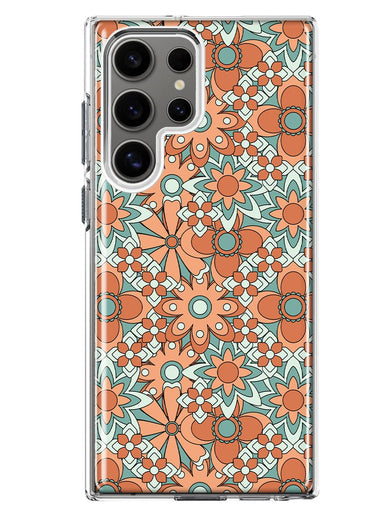 Mundaze - Case for Samsung Galaxy S24 Ultra Slim Shockproof Hard Shell Soft TPU Heavy Duty Protective Phone Cover - Groovy Vintage Flowers
