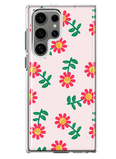 Mundaze - Case for Samsung Galaxy S23 Ultra Slim Shockproof Hard Shell Soft TPU Heavy Duty Protective Phone Cover - Cute Cartoon Flowers