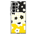 Mundaze - Case for Samsung Galaxy S22 Ultra Slim Shockproof Hard Shell Soft TPU Heavy Duty Protective Phone Cover - Black Yellow Daisies