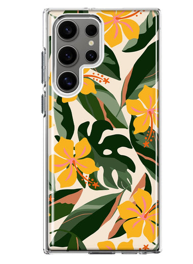 Mundaze - Case for Samsung Galaxy S23 Ultra Slim Shockproof Hard Shell Soft TPU Heavy Duty Protective Phone Cover - Vintage Tropical Flowers