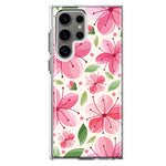 Mundaze - Case for Samsung Galaxy S22 Ultra Slim Shockproof Hard Shell Soft TPU Heavy Duty Protective Phone Cover - Spring Pink Cherry Blossoms
