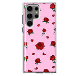 Mundaze - Case for Samsung Galaxy S22 Ultra Slim Shockproof Hard Shell Soft TPU Heavy Duty Protective Phone Cover - Cute Red Roses