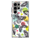 Mundaze - Case for Samsung Galaxy S22 Ultra Slim Shockproof Hard Shell Soft TPU Heavy Duty Protective Phone Cover - Vintage Butterflies