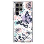 Mundaze - Case for Samsung Galaxy S22 Ultra Slim Shockproof Hard Shell Soft TPU Heavy Duty Protective Phone Cover - Groovy Butterflies