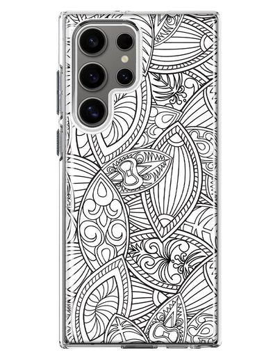 Mundaze - Case for Samsung Galaxy S23 Ultra Slim Shockproof Hard Shell Soft TPU Heavy Duty Protective Phone Cover - Abstract Line Art Pattern