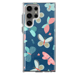 Mundaze - Case for Samsung Galaxy S22 Ultra Slim Shockproof Hard Shell Soft TPU Heavy Duty Protective Phone Cover - Cute Butterflies