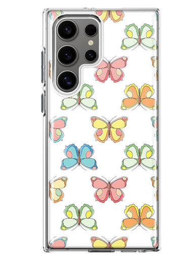 Mundaze - Case for Samsung Galaxy S22 Ultra Slim Shockproof Hard Shell Soft TPU Heavy Duty Protective Phone Cover - Colorful Butterflies