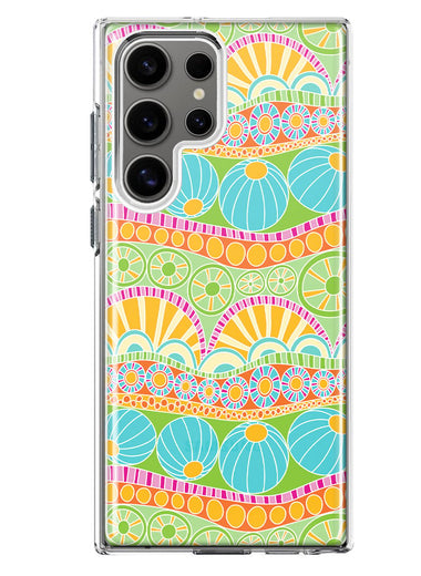 Mundaze - Case for Samsung Galaxy S23 Ultra Slim Shockproof Hard Shell Soft TPU Heavy Duty Protective Phone Cover - Groovy Citrus