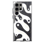 Mundaze - Case for Samsung Galaxy S22 Ultra Slim Shockproof Hard Shell Soft TPU Heavy Duty Protective Phone Cover - Luxury Black White Fluid