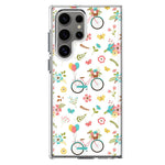 Mundaze - Case for Samsung Galaxy S24 Ultra Slim Shockproof Hard Shell Soft TPU Heavy Duty Protective Phone Cover - Cute Spring Floral Bicycles