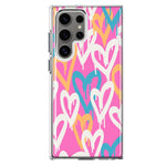 Mundaze - Case for Samsung Galaxy S23 Ultra Slim Shockproof Hard Shell Soft TPU Heavy Duty Protective Phone Cover - Urban Street Pink Hearts