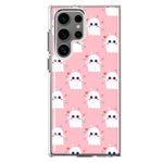 Mundaze - Case for Samsung Galaxy S22 Ultra Slim Shockproof Hard Shell Soft TPU Heavy Duty Protective Phone Cover - Cute Pink Ghosts