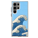 Mundaze - Case for Samsung Galaxy S22 Ultra Slim Shockproof Hard Shell Soft TPU Heavy Duty Protective Phone Cover - Japanese Waves