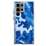 Mundaze - Case for Samsung Galaxy S22 Ultra Slim Shockproof Hard Shell Soft TPU Heavy Duty Protective Phone Cover - Blue Camo