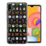 Samsung Galaxy A01 Classic Christmas Polka Dots Santa Snowman Reindeer Candy Cane Design Double Layer Phone Case Cover