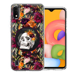 Samsung Galaxy A01 Romance Is Dead Valentines Day Halloween Skull Floral Autumn Flowers Double Layer Phone Case Cover