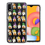 Samsung Galaxy A01 Spooky Halloween Gnomes Cute Characters Holiday Seasonal Pumpkins Candy Ghosts Double Layer Phone Case Cover