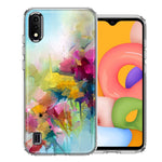 For Samsung Galaxy A01 Watercolor Flowers Abstract Spring Colorful Floral Painting Phone Case Cover