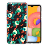 Samsung Galaxy A01 Halloween Creepy Tropical Eyeballs Design Double Layer Phone Case Cover