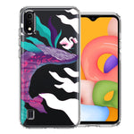 Samsung Galaxy A01 Mystic Floral Whale Design Double Layer Phone Case Cover