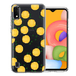 Samsung Galaxy A01 Tropical Pineapples Polkadots Design Double Layer Phone Case Cover