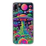 Samsung Galaxy A01 Neon Rainbow Psychedelic UFO Alien Planet Hybrid Protective Phone Case Cover