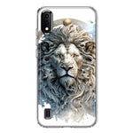 Samsung Galaxy A01 Abstract Lion Sculpture Hybrid Protective Phone Case Cover