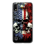 Samsung Galaxy A01 American USA Flag Skulls Blue Red Double Layer Phone Case Cover