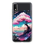 Samsung Galaxy A01 Kawaii Manga Pink Cherry Blossom Japanese Sky Floral Ocean Hybrid Protective Phone Case Cover