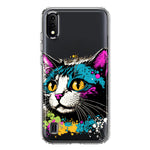 Samsung Galaxy A01 Cool Cat Oil Paint Pop Art Hybrid Protective Phone Case Cover