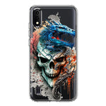 Samsung Galaxy A01 Fantasy Blue Dragon Dream Skull Double Layer Phone Case Cover